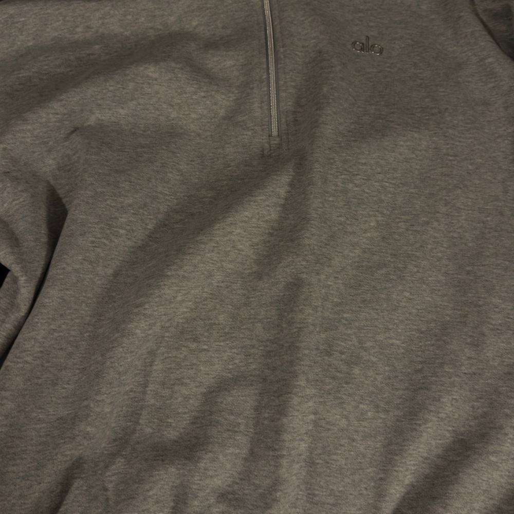 ALO Yoga Men’s Heather Gray Half-Zip Sweater